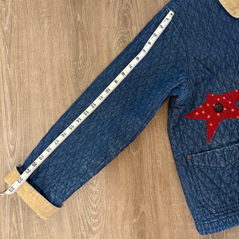 VTG Haiks Size L Quilted Denim Blue Jean Chore Coat Country American Corduroy - Picture 8 of 10